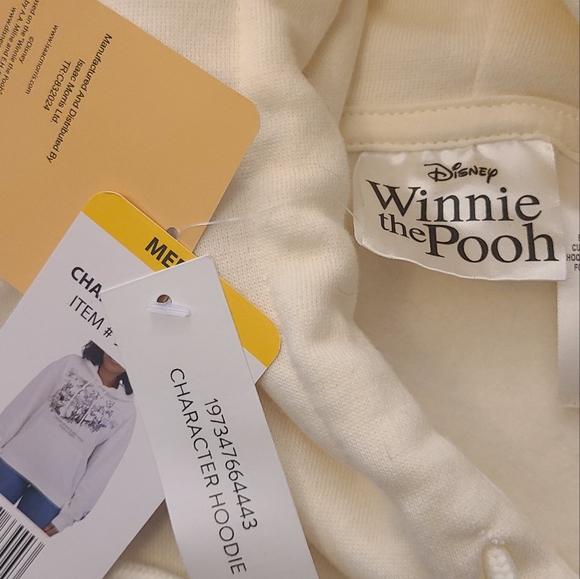 DISNEY Hoodie Sweatshirt Christopher Robin Pooh And Friends Cream Women's Sz Med - Picture 9 of 12